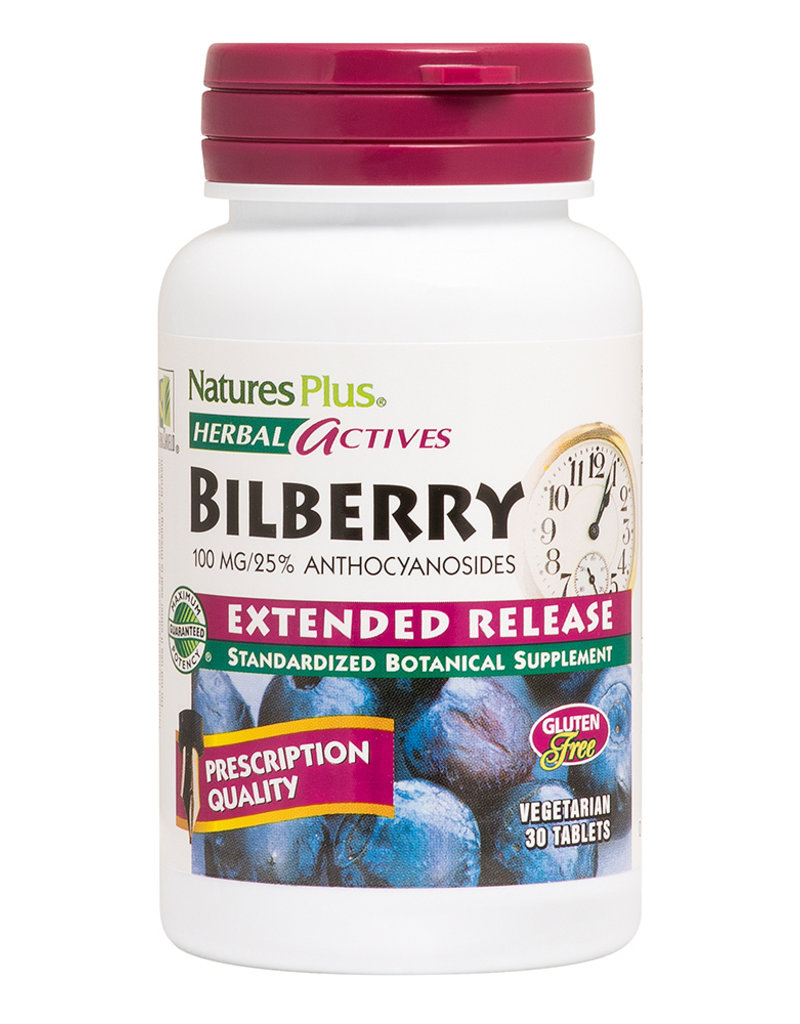 NATPLUS- HERBAL ACTIVES BILBERRY EXTENDED RELEASE  100 MG 30 TB