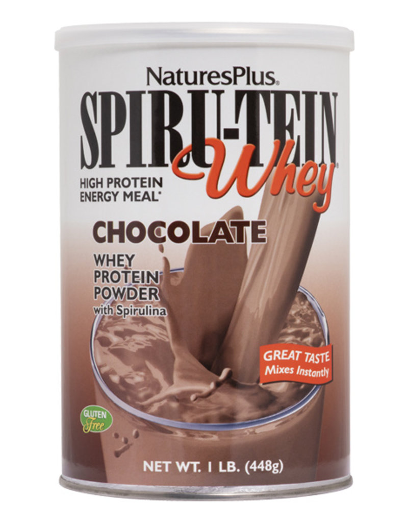 NATPLUS- SPIRUTEIN PROTEIN, HIGH ENERGY MEAL, WHEY CHOCOLATE 1.0 LB  (dimx3)