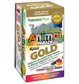 NATPLUS- ANIMAL PARADE VIT MULTI, CHILDRENS, GOLD ASSORTED 60 CHW -S