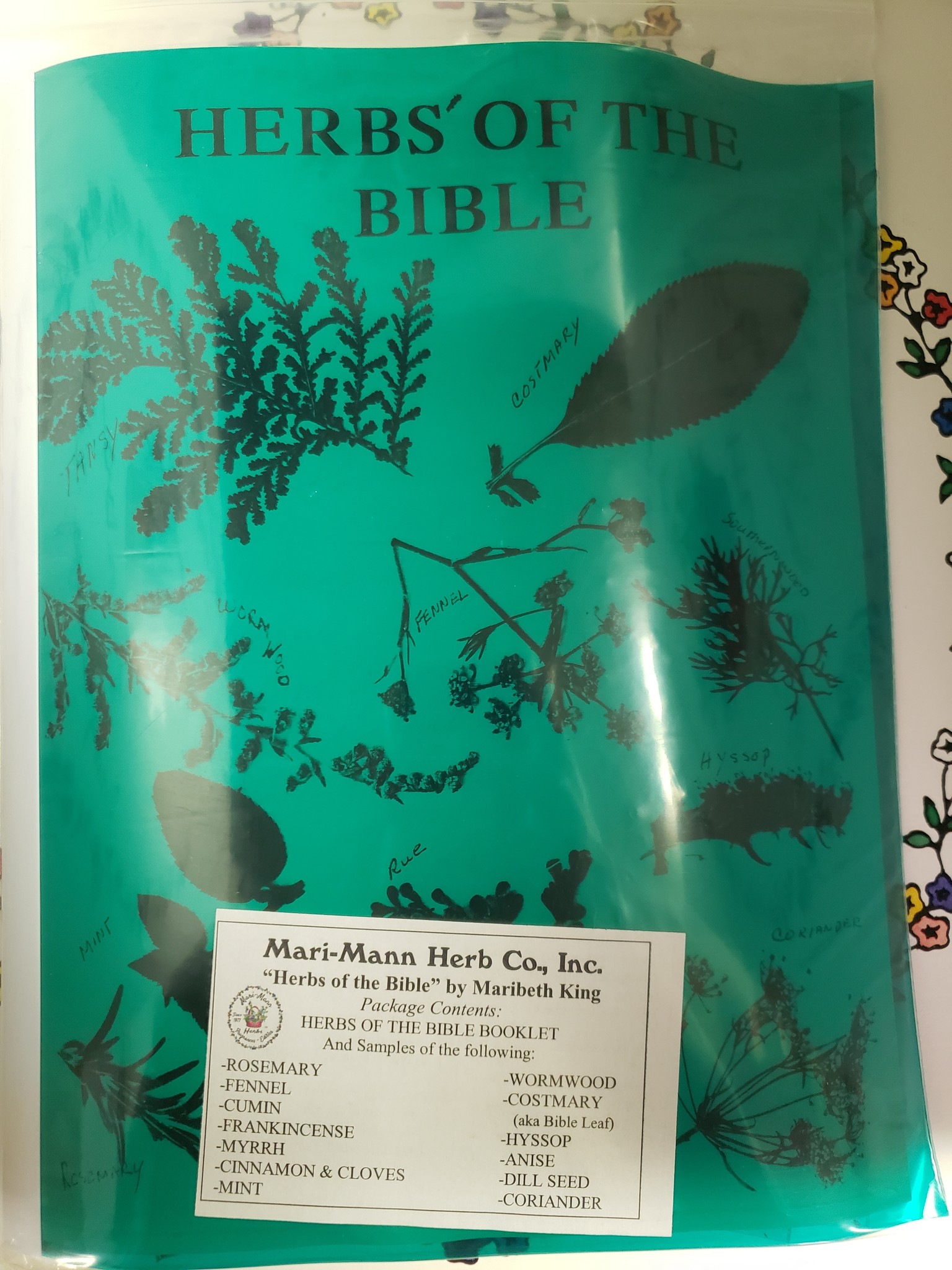 BOOK HERBS OF THE BIBLE KIT MARIMANN HERB CO., INC.