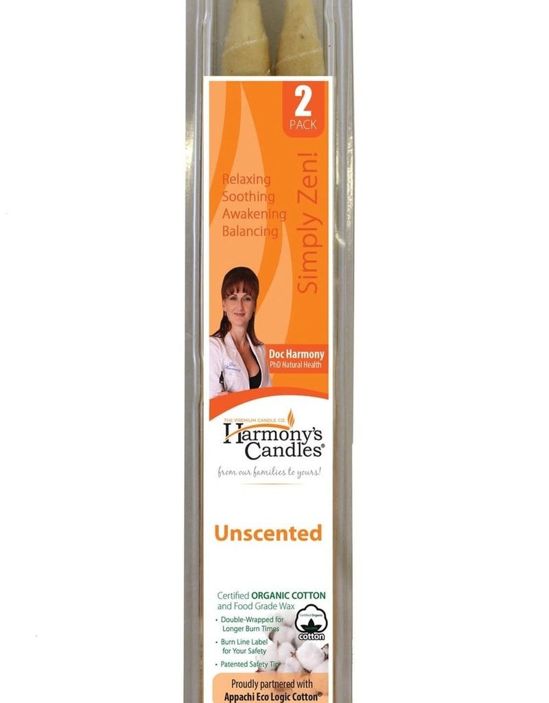 HARMONY'S CANDLES EAR CANDLES, UNSCENTED 2PK -BO