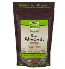 NOW FOODS ALMONDS, RAW ORGANIC  12 OZ (di) -S