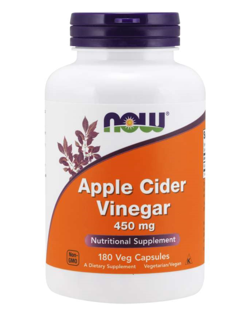 NOW FOODS APPLE CIDER VINEGAR 450 MG 180 VC -BO