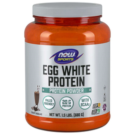NOW FOODS EGG WHITE PROTEIN, CHOCOLATE 1.5 LB PWD -BO (di)