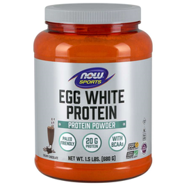 NOW FOODS EGG WHITE PROTEIN, CHOCOLATE 1.5 LB PWD (dimx3) -BO