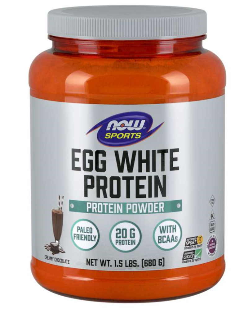 NOW FOODS EGG WHITE PROTEIN, CHOCOLATE 1.5 LB PWD (dimx3) -BO