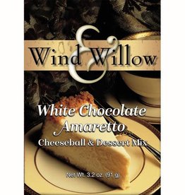 WIND & WILLOW CHEESEBALL & DESSERT MIX, WHITE CHOCOLATE AMARETTO CHEESECAKE 3.2 OZ -S (dimx2)