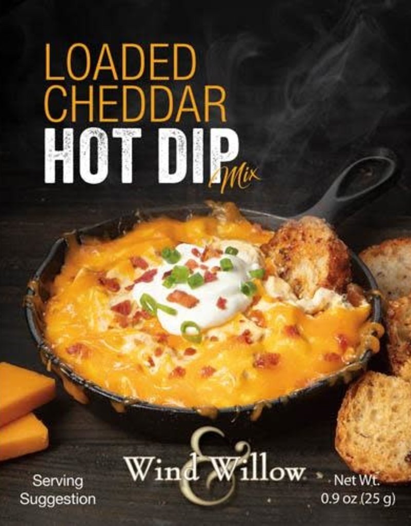 WIND & WILLOW DIP MIX, HOT, LOADED CHEDDAR 0.9 OZ (dimx)