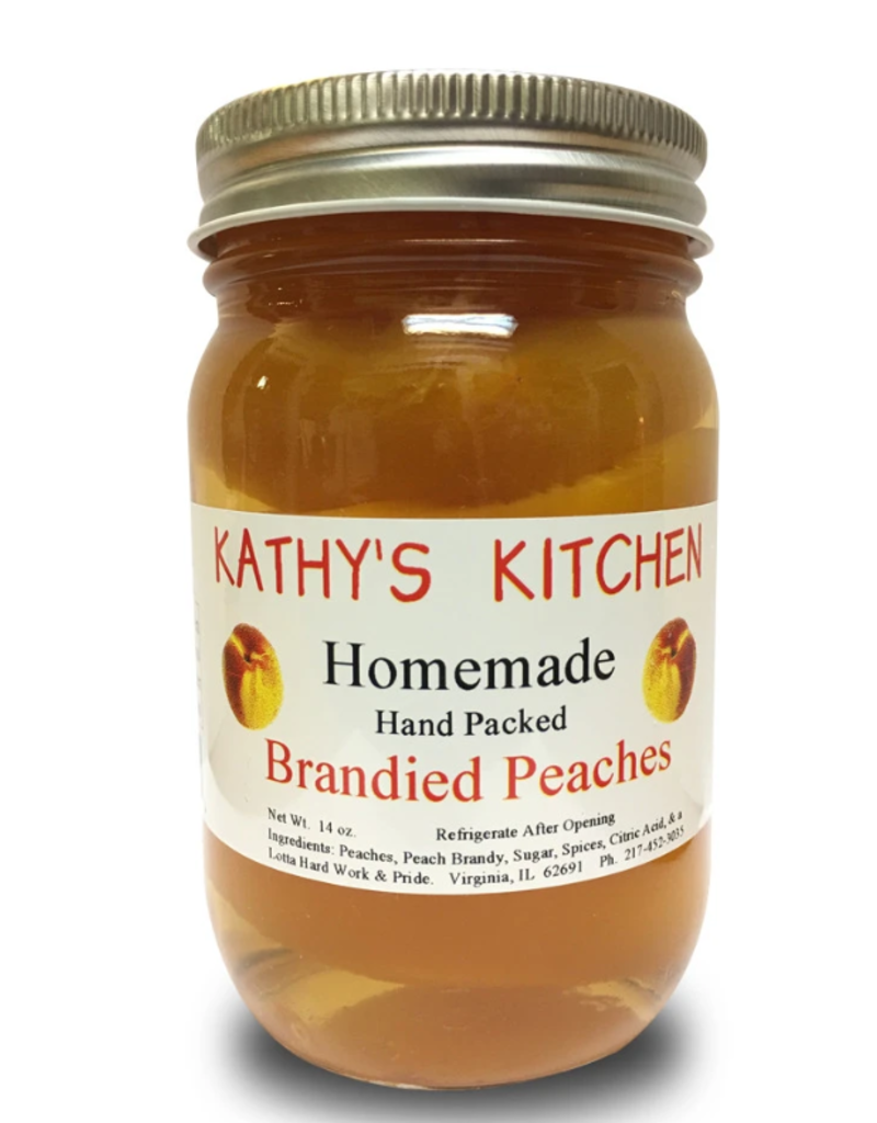 KATHY'S KITCHEN PEACHES, BRANDIED 16 OZ ∎ (di)