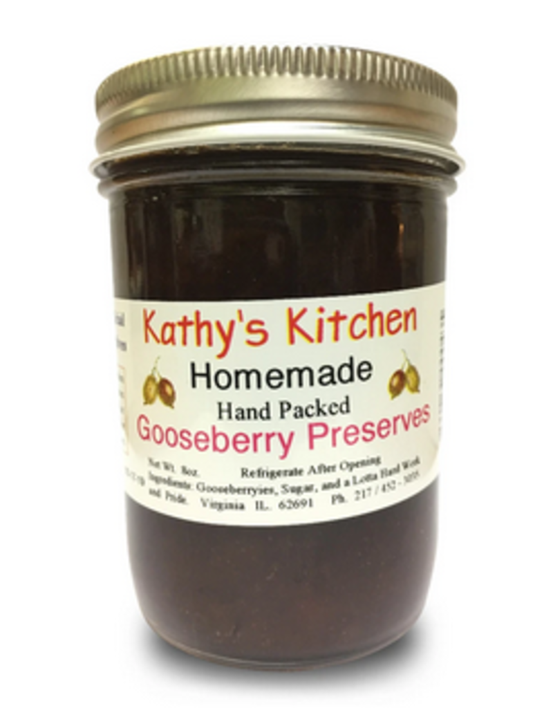 KATHY'S KITCHEN PRESERVES, GOOSEBERRY 8 OZ ∎ -S (dimx)