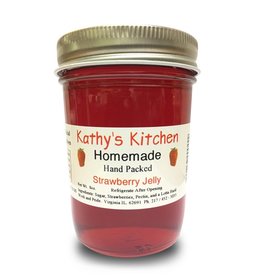 KATHY'S KITCHEN JELLY, STRAWBERRY 8 OZ ∎ -S (dimx2)