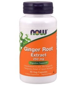 NOW FOODS GINGER EXTRACT 250 MG + GINGER ROOT POWDER 90 VC -BO