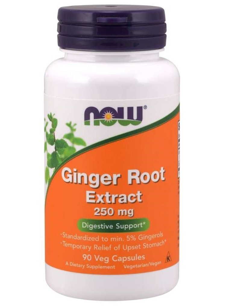 NOW FOODS GINGER EXTRACT 250 MG + GINGER ROOT POWDER 90 VC -BO