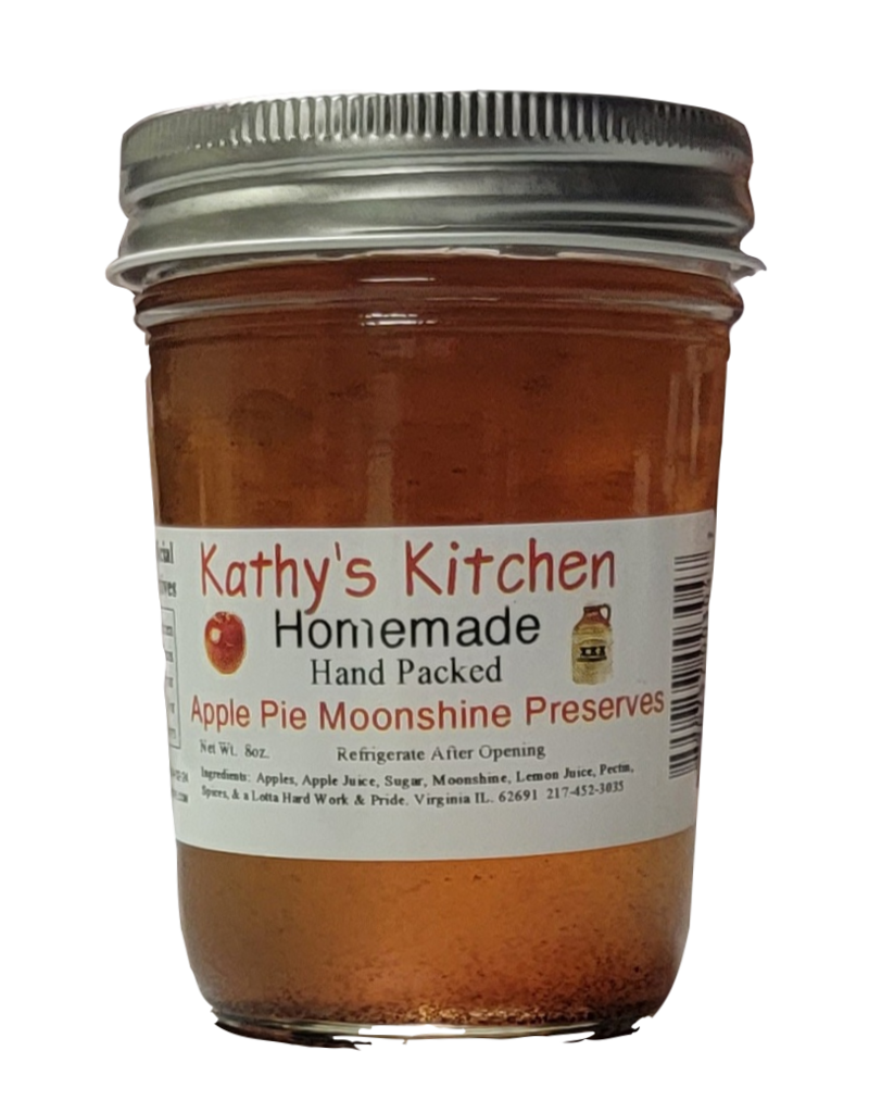 KATHY'S KITCHEN PRESERVES, APPLE PIE MOONSHINE 8 OZ ∎ -S (dimx)