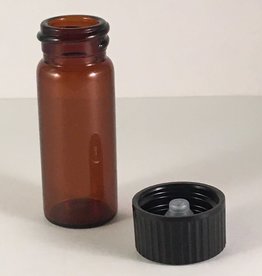 MARI-MANN AMBER VIAL 2 DRAM 1/4 OZ, SHORT with POLYCONE CAP (18-400) [18.75 MM x 50 MM] -S - DXMMHC