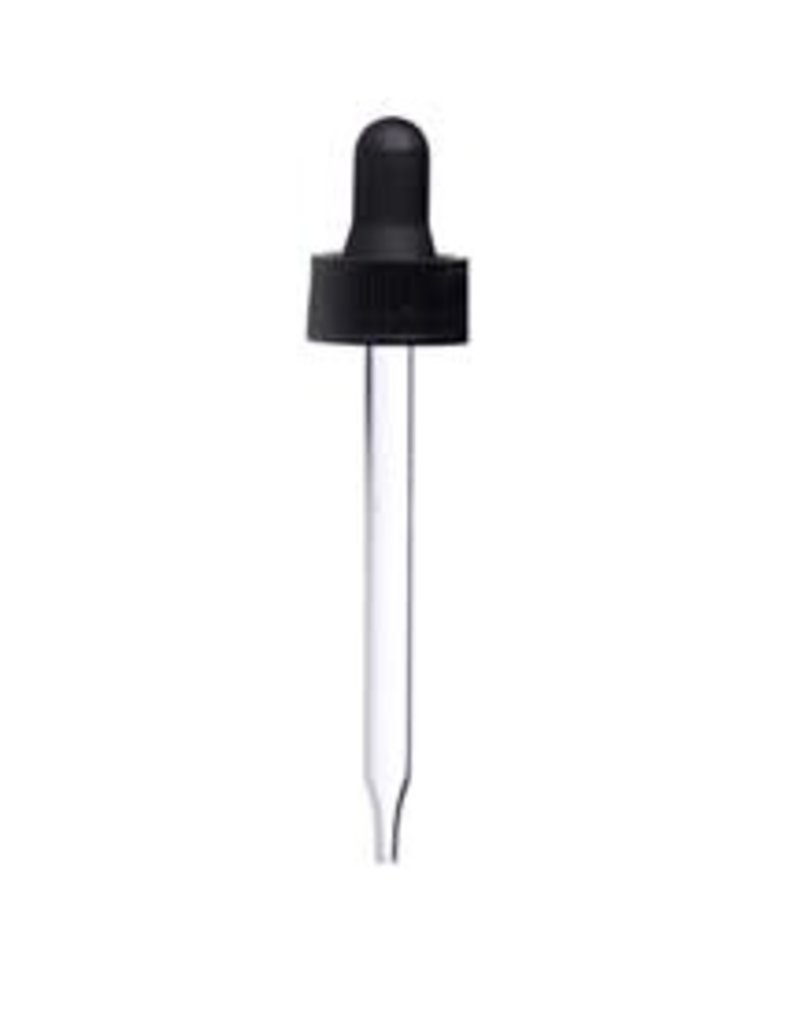 MARI-MANN 1 OZ BLACK GLASS DROPPER FOR 1 OZ BOTTLES (20-400) (single) -S