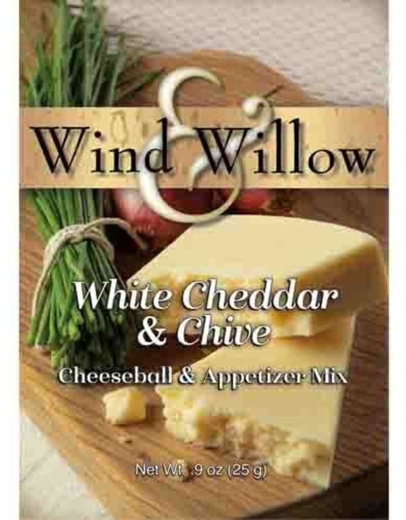 WIND & WILLOW CHEESEBALL & APPETIZER MIX, WHITE CHEDDAR & CHIVE .9 OZ -N2 -S (dimx)