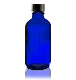 MARI-MANN 4 OZ COBALT BLUE GLASS BOTTLE - W/ POLY SEAL CONE CAP (22-400) (single)