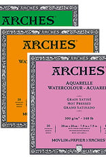 Arches Watercolor Block 9x 12 140 lb Hot Press, Grain Satine