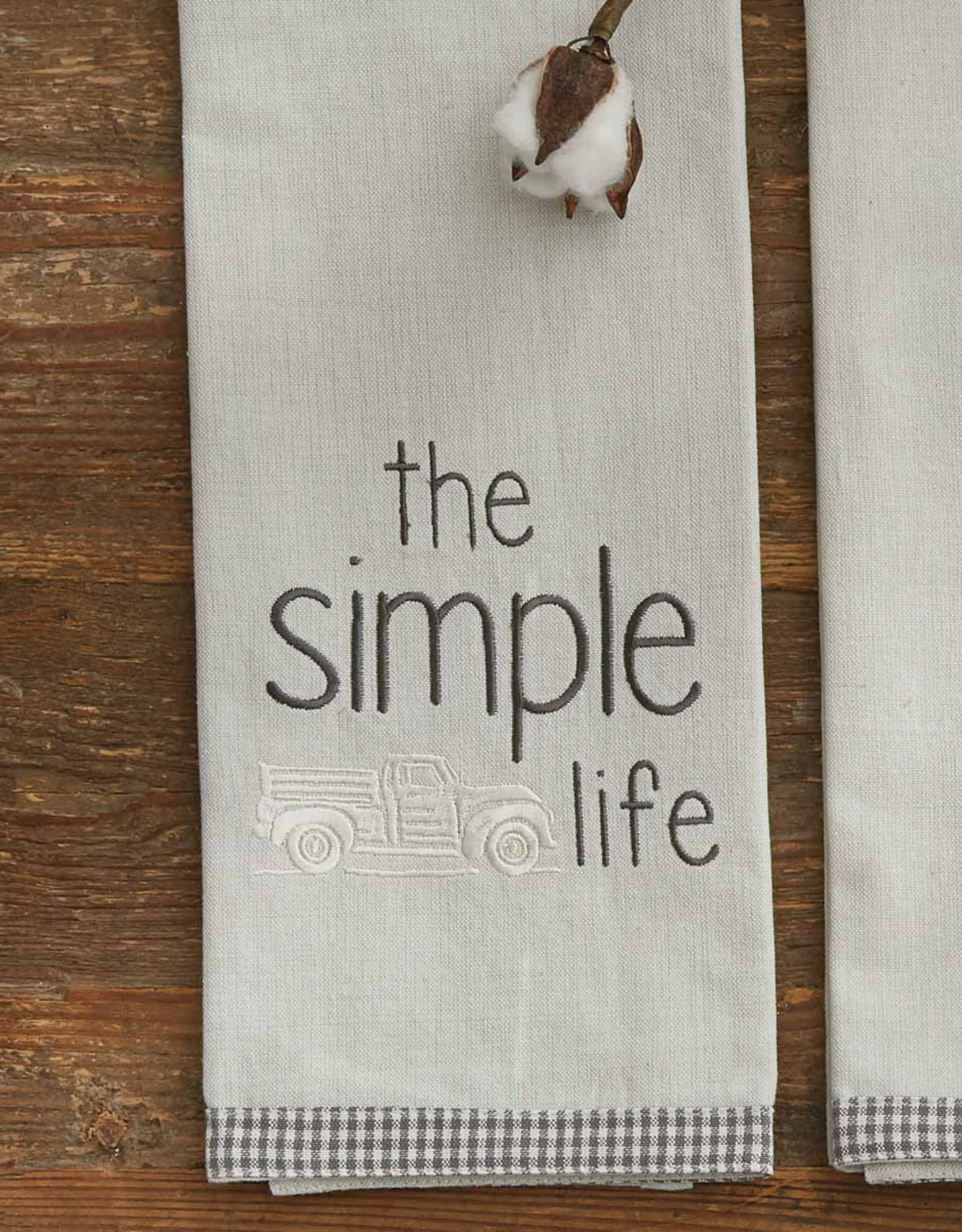 Tea Towel-Embroidered-The Simple Life/Truck