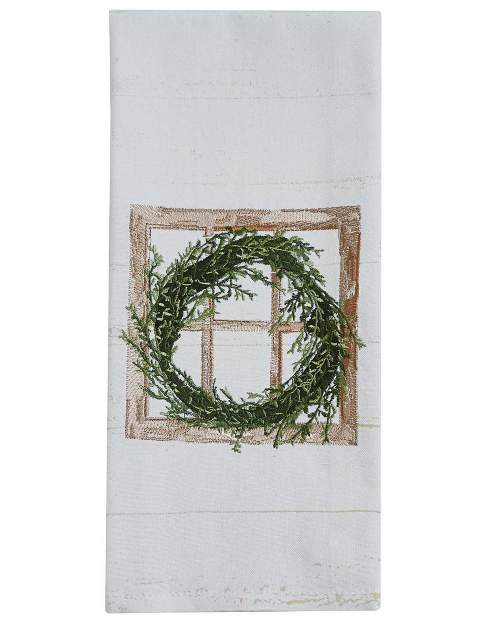 TT-Embroidered-Boxwood Wreath On Frame