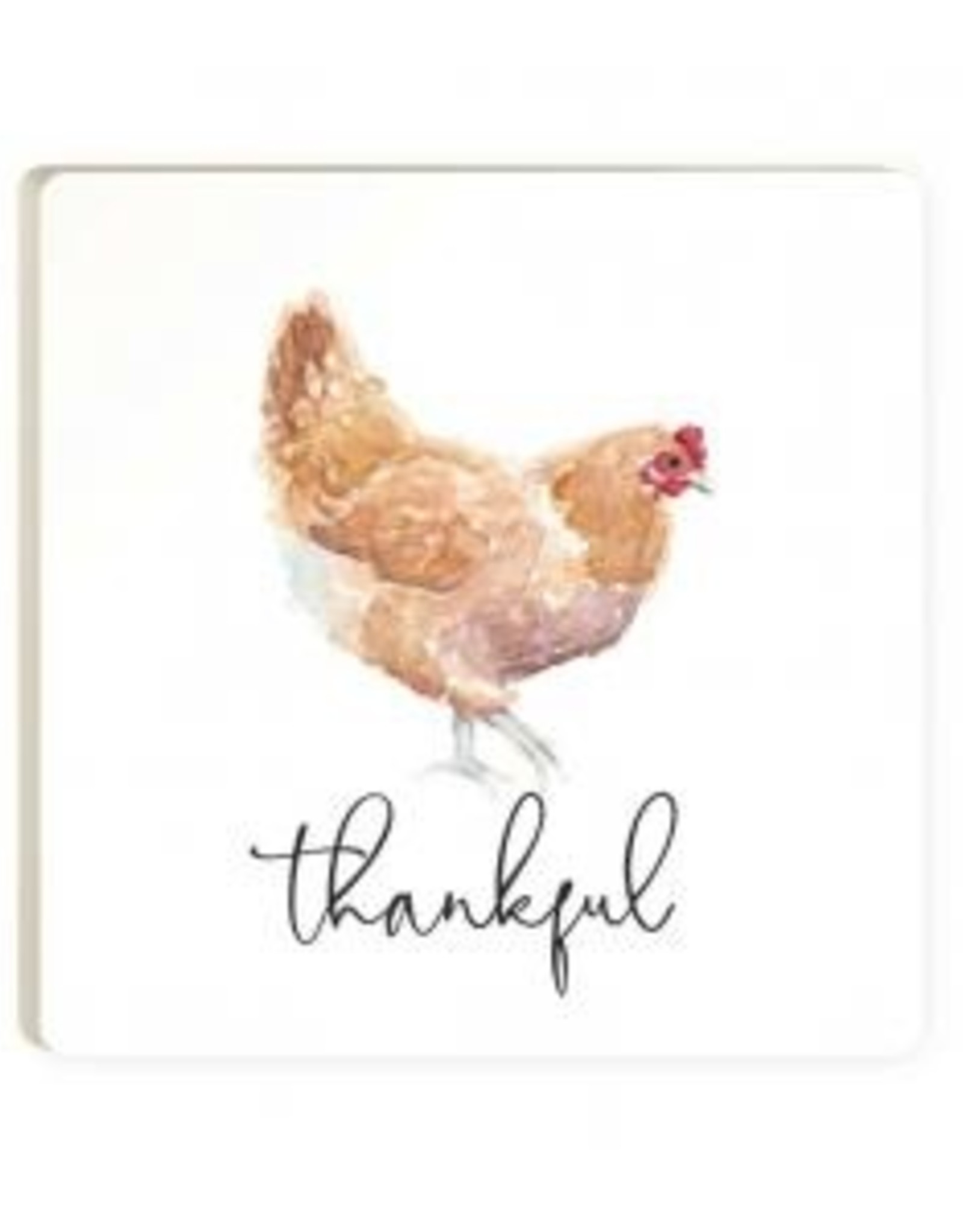 Coaster-Ceramic-Thankful, Rooster