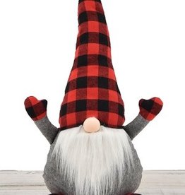 Standing Gnome W/Buffalo Plaid Hat