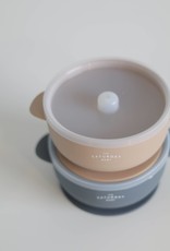 The Saturday Baby Silicone Suction Bowl w/Lid-Peach