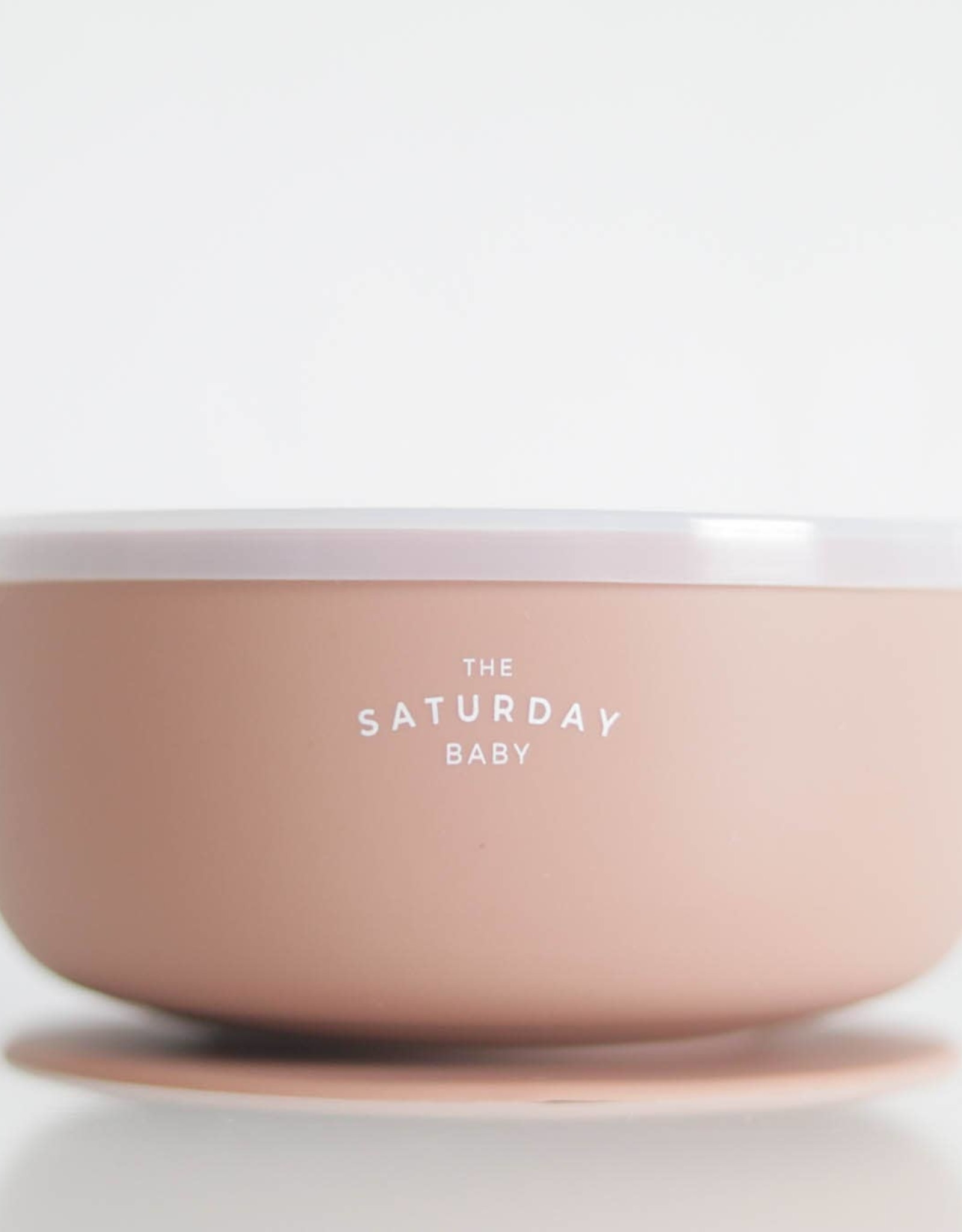 The Saturday Baby Silicone Suction Bowl w/Lid-Coral