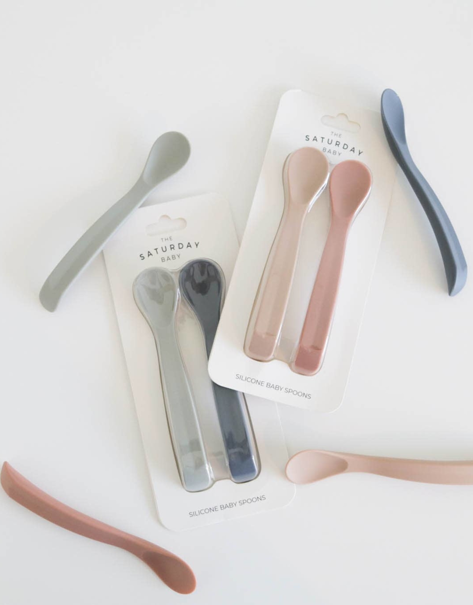 The Saturday Baby Silicone Spoon Set-Sun