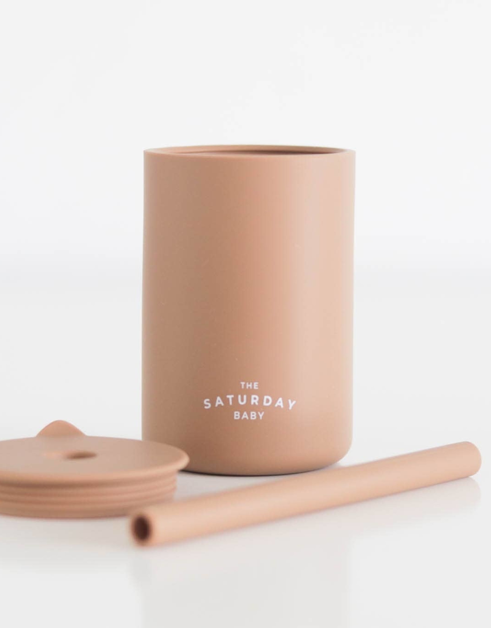 The Saturday Baby Silicone Straw Cup-Peach