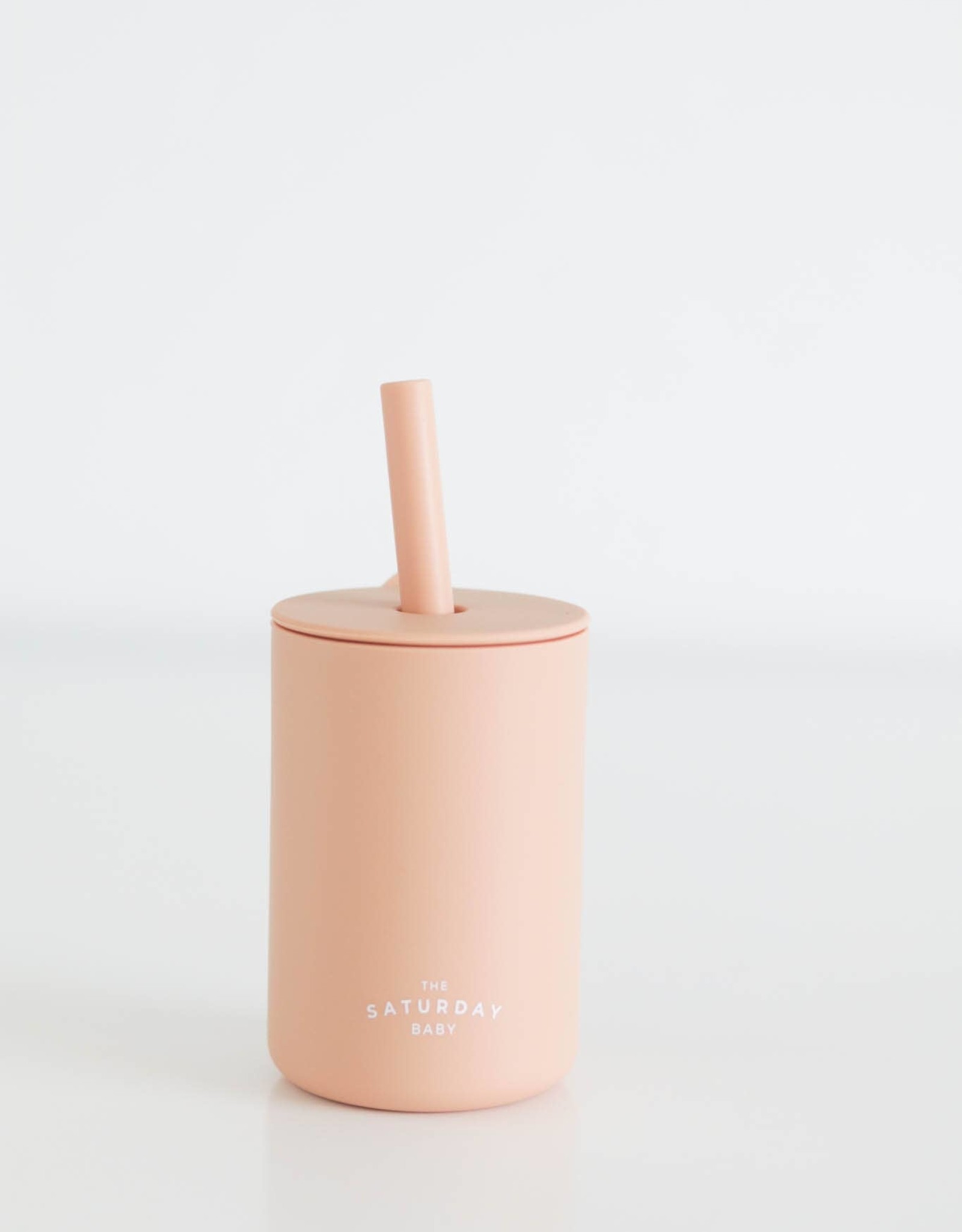 The Saturday Baby Silicone Straw Cup-Peach