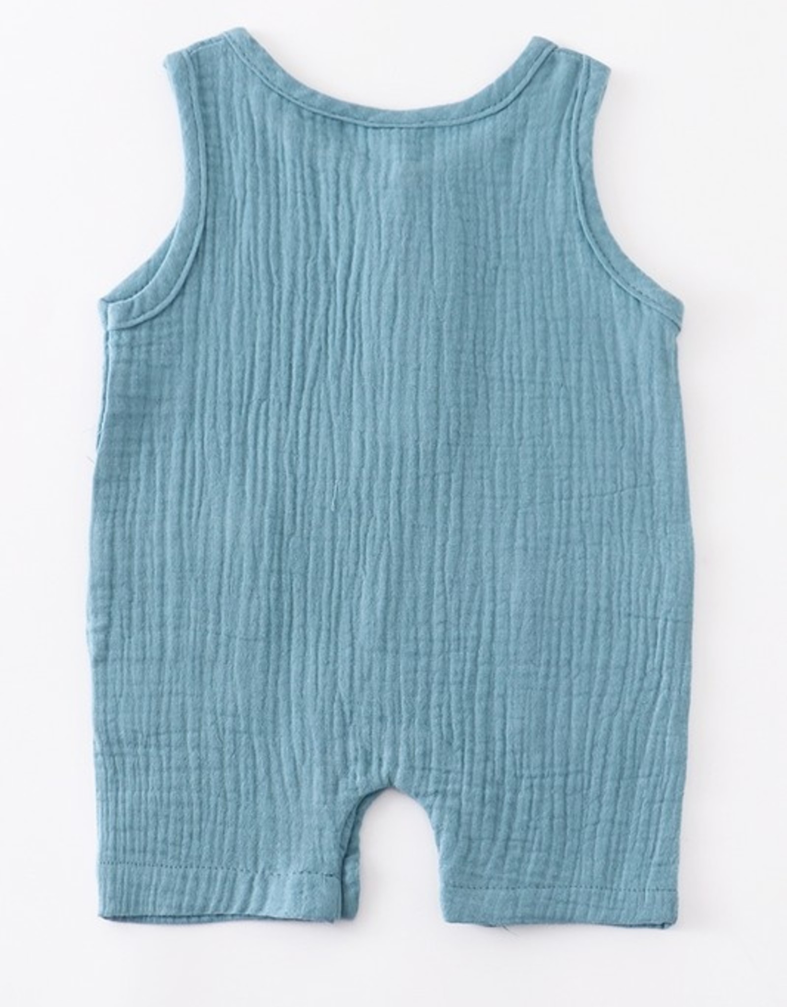 Honeydew Sleeveless Romper-Sky Blue