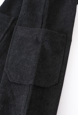 Honeydew Corduroy Overalls-Black