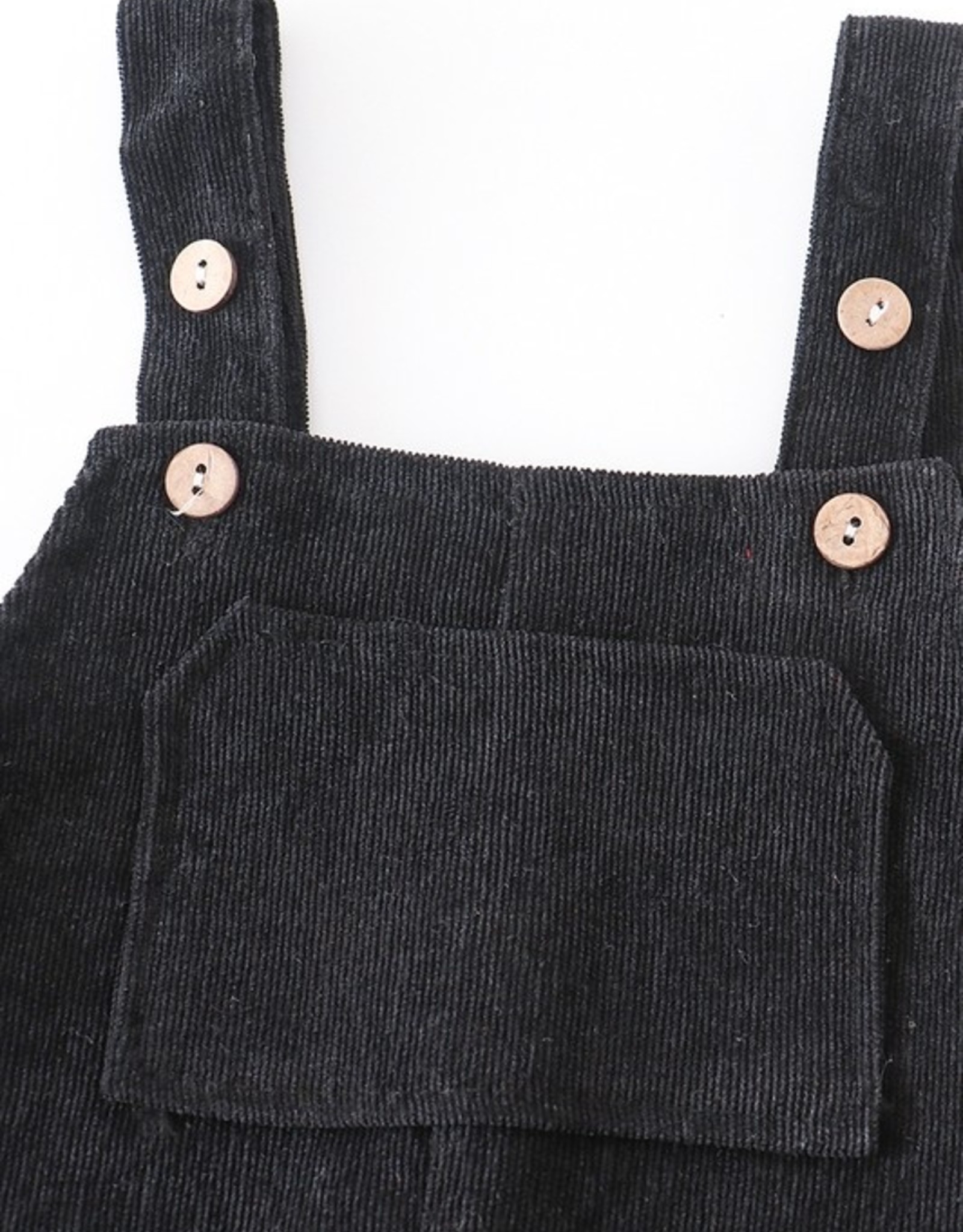 Honeydew Corduroy Overalls-Black