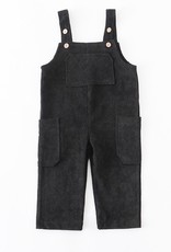 Honeydew Corduroy Overalls-Black