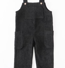 Honeydew Corduroy Overalls-Black