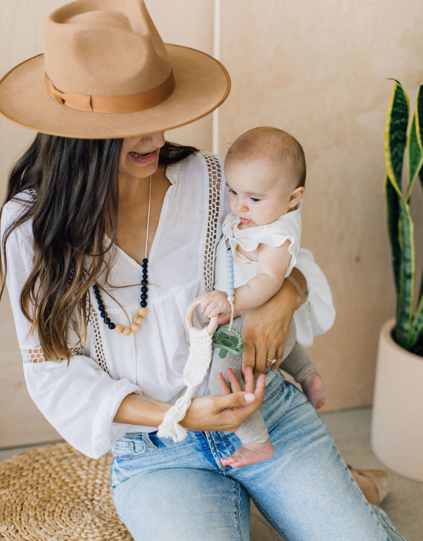 Chewable Charm Macrame Teether-Luna