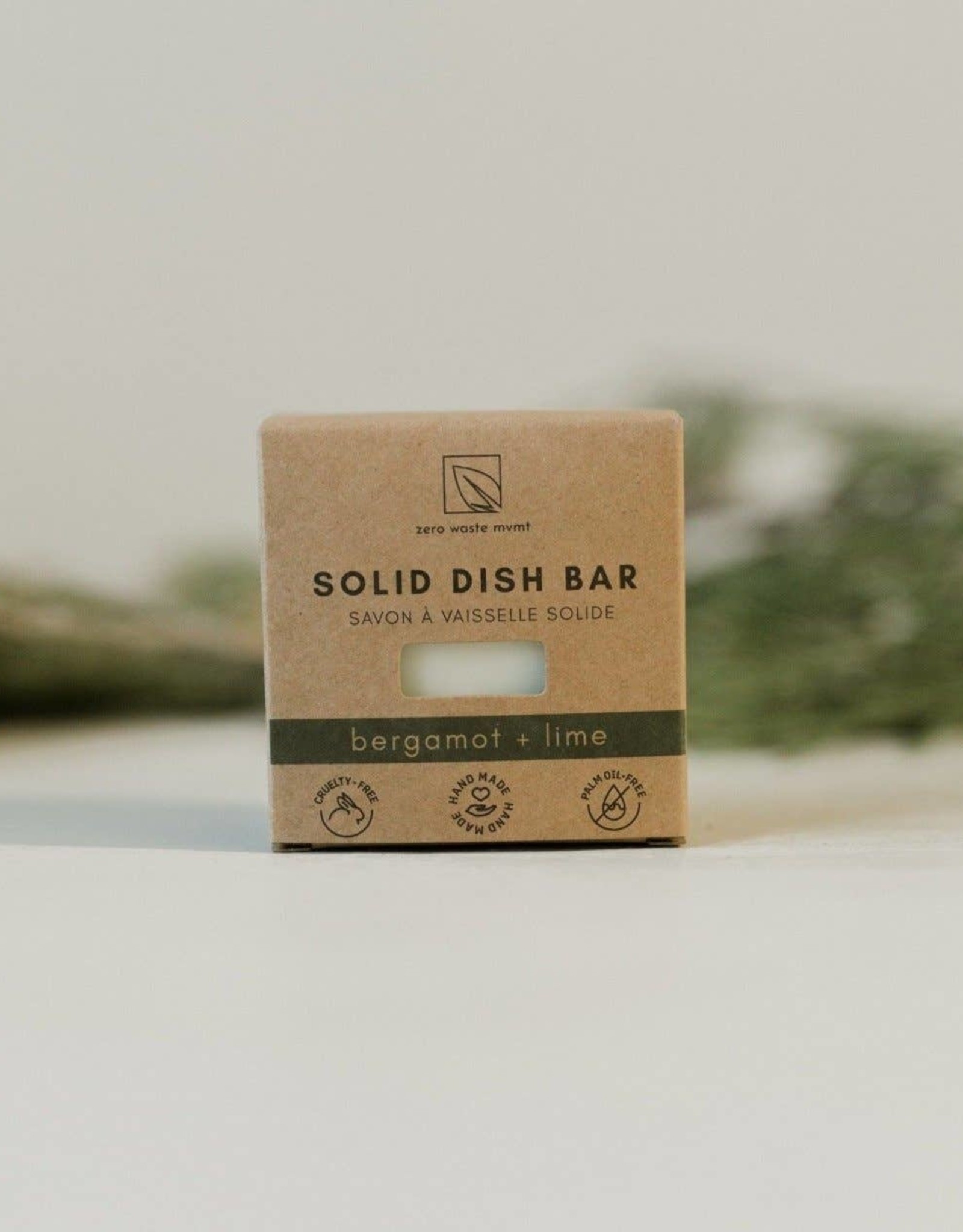 Zero Waste MVT Solid Dish Bar-Bergamot & Lime