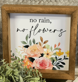 Framed Print-8x8-No Rain, No Flowers