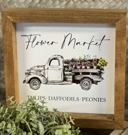 Framed Print-8x8-Flower Market