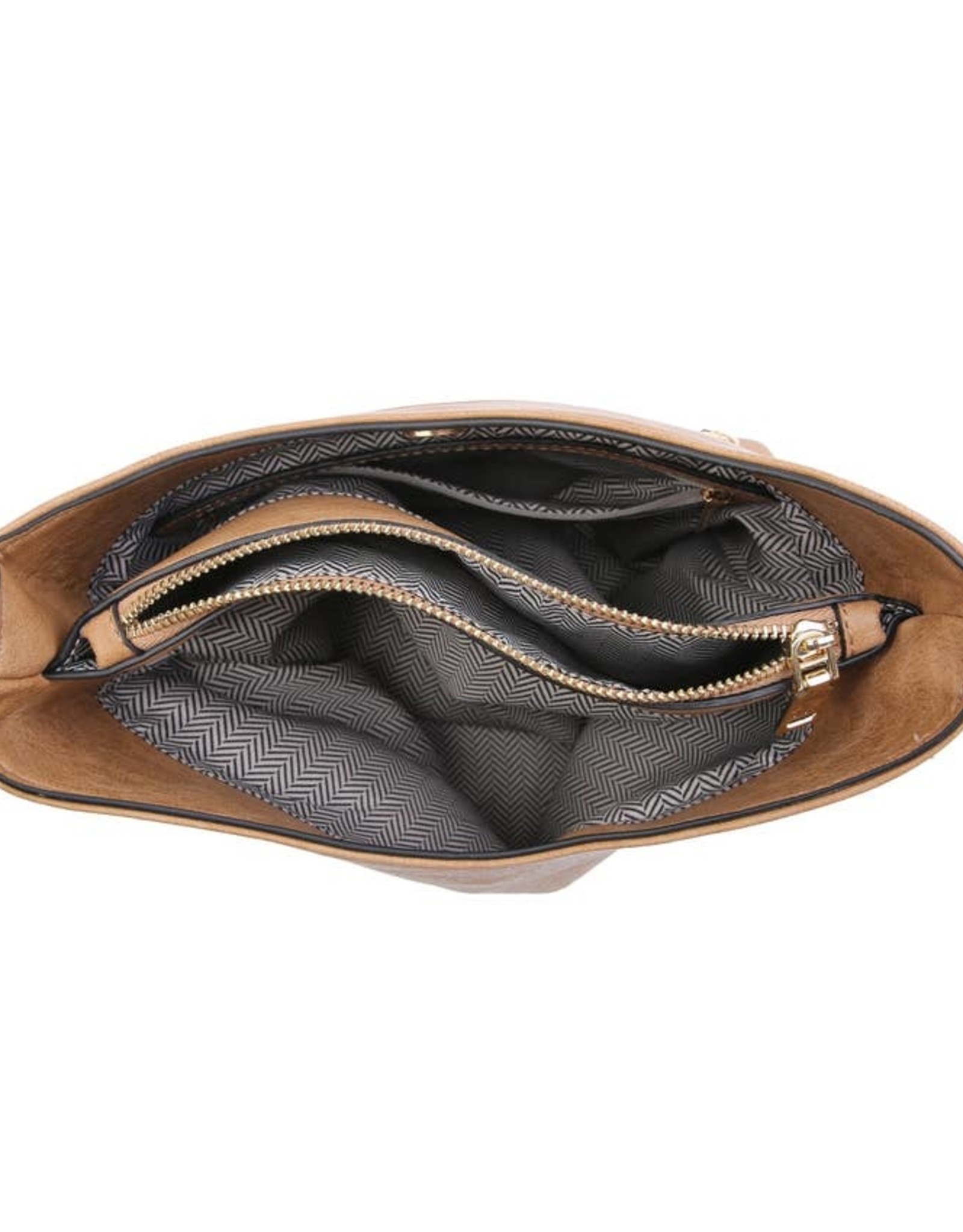 Jen & Co. Emma 3 Compartment Crossbody-Brown