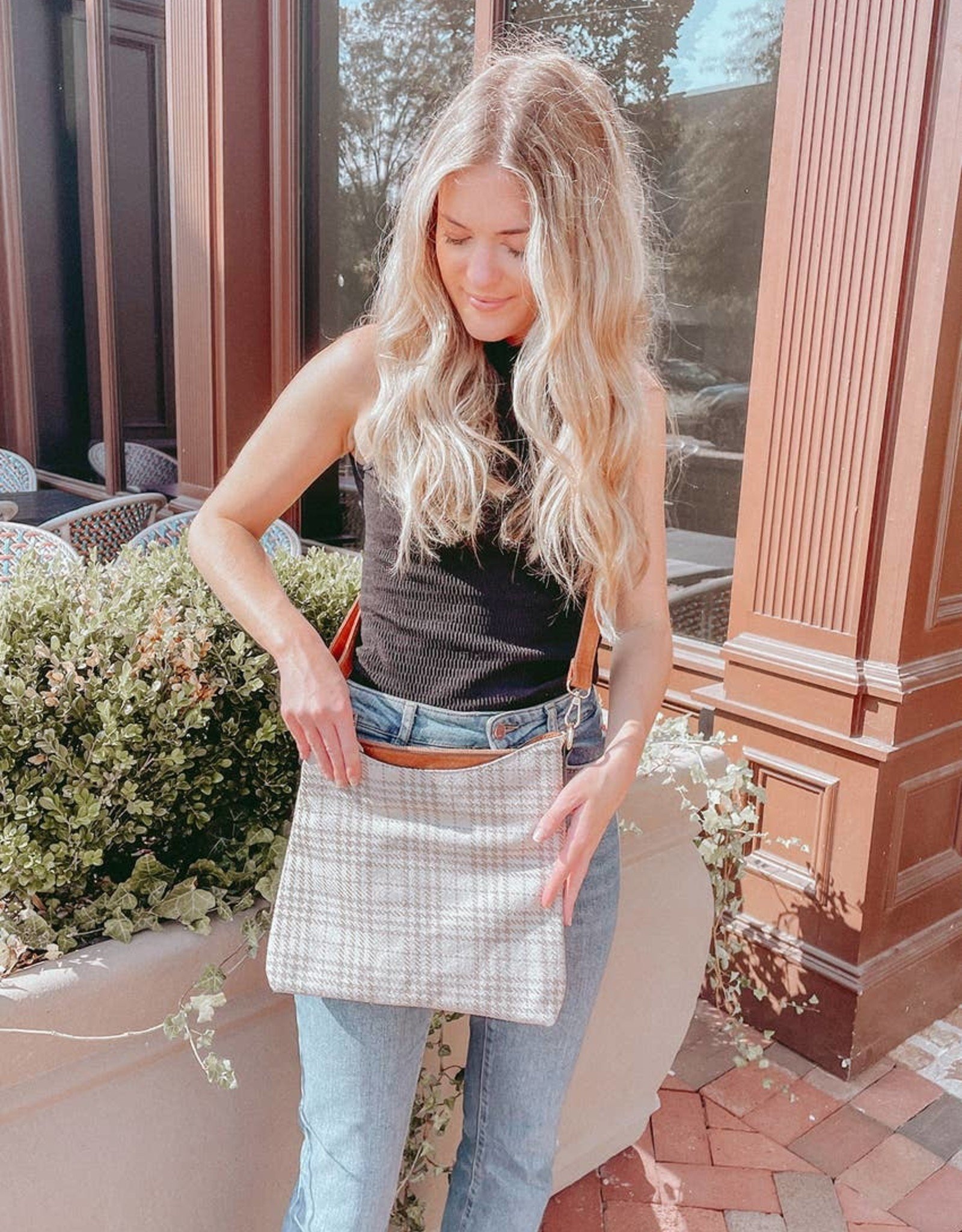 Jen & Co. Emma 3 Compartment Crossbody-Brown