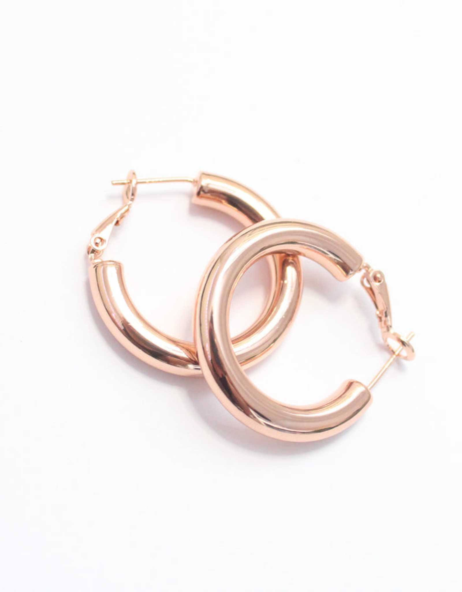 Sweet Three Designs Chunky Hoops-Rose Gold