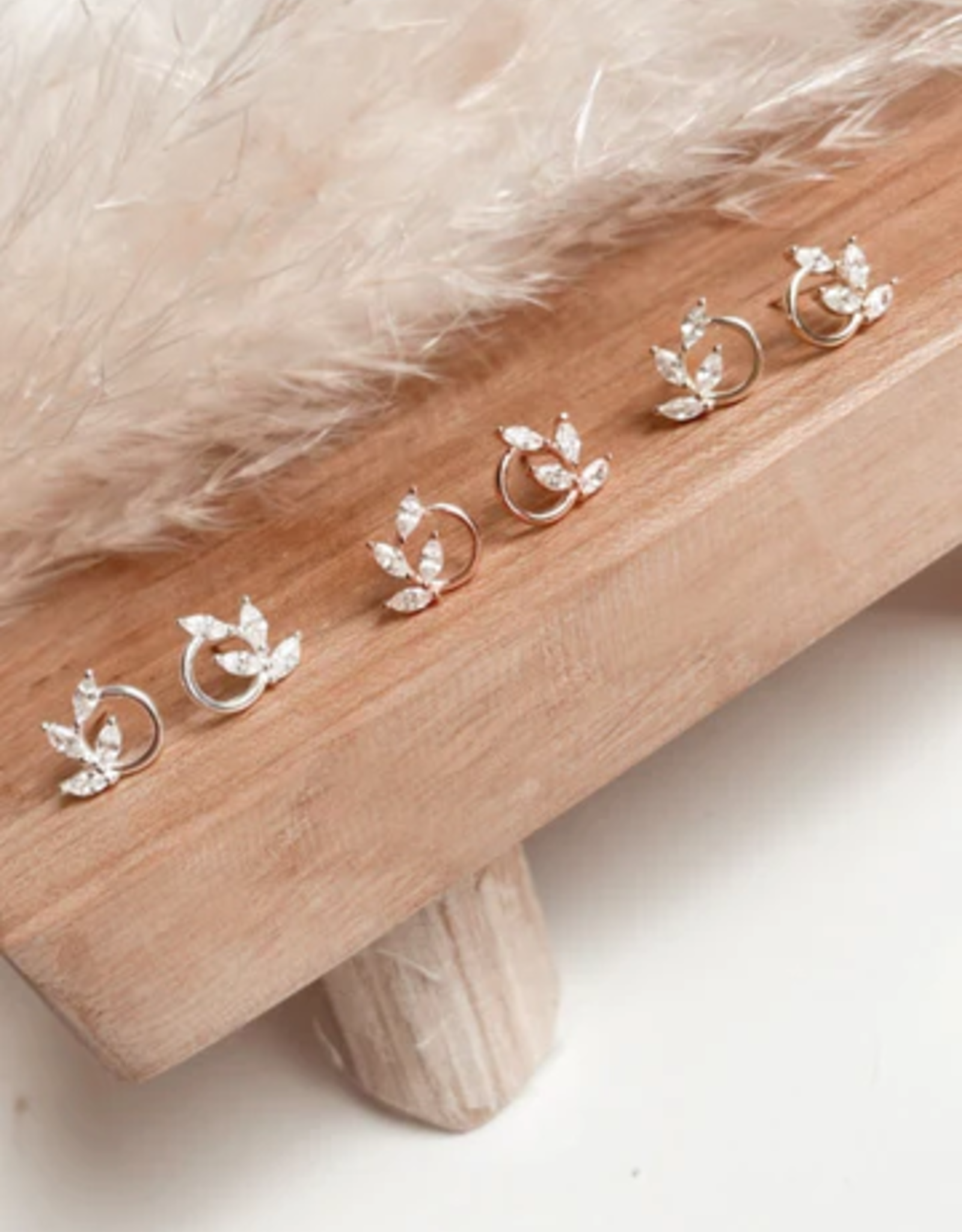 Sweet Three Designs Olive Studs-Rose Gold