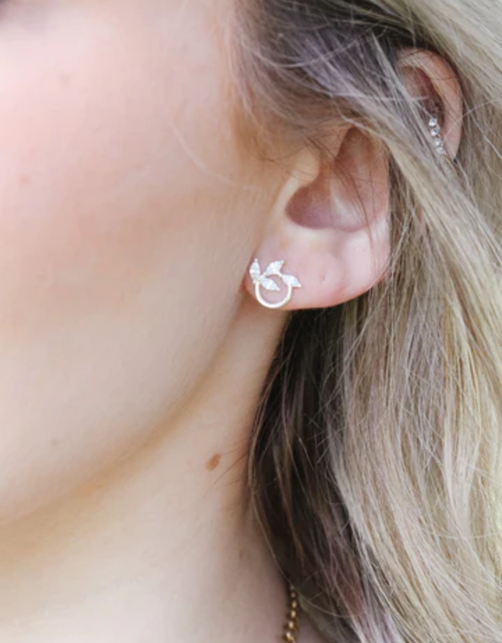 Sweet Three Designs Olive Studs-Rose Gold