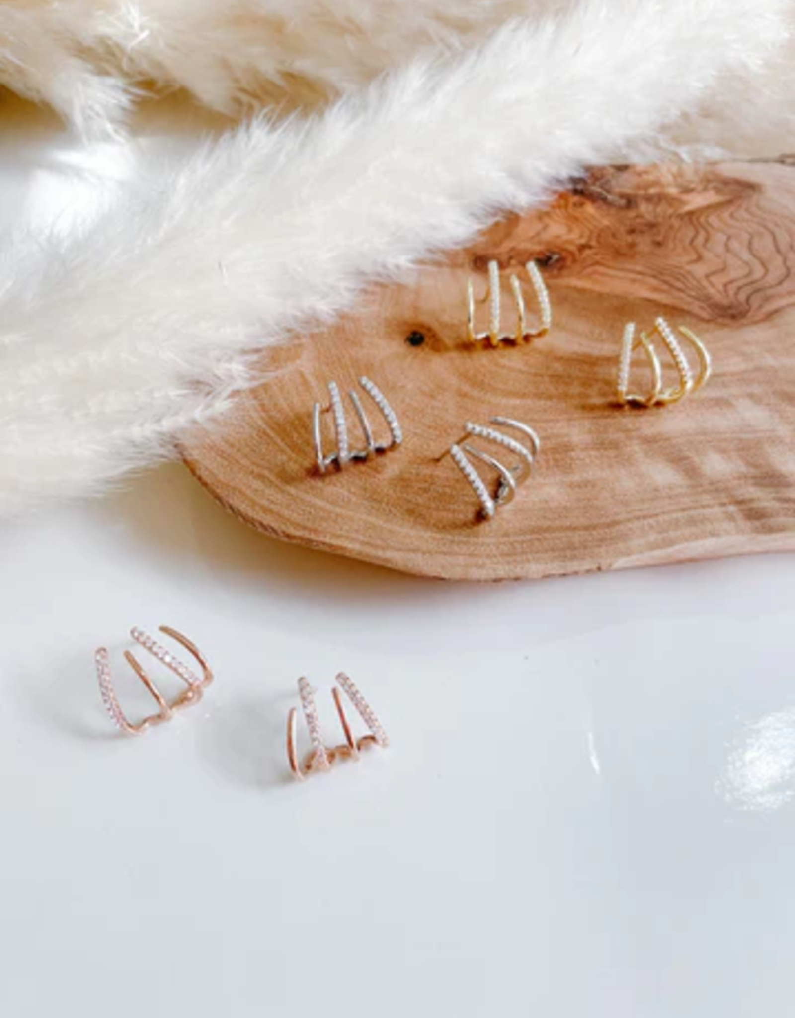 Sweet Three Designs Claudia Wrap Earrings-Rose Gold