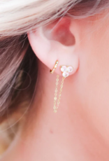 Sweet Three Designs Tiny Sparkle Hoops-Rose Gold