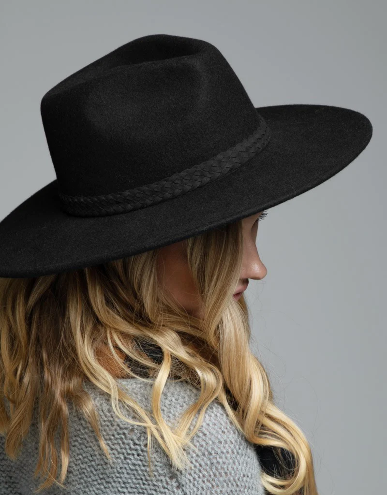 The Everly Wool Hat-Black