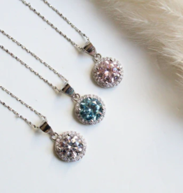 Sweet Three Designs Halo Necklace-Clear